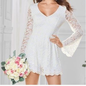 Venus brand white lacy shorts romper. Worn once!